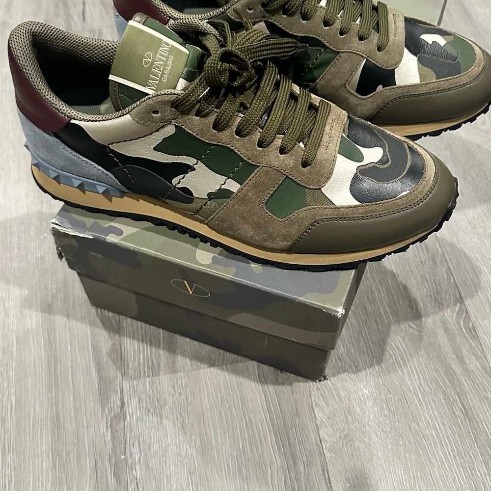 Valentino Green and Brown Retro Sneakers